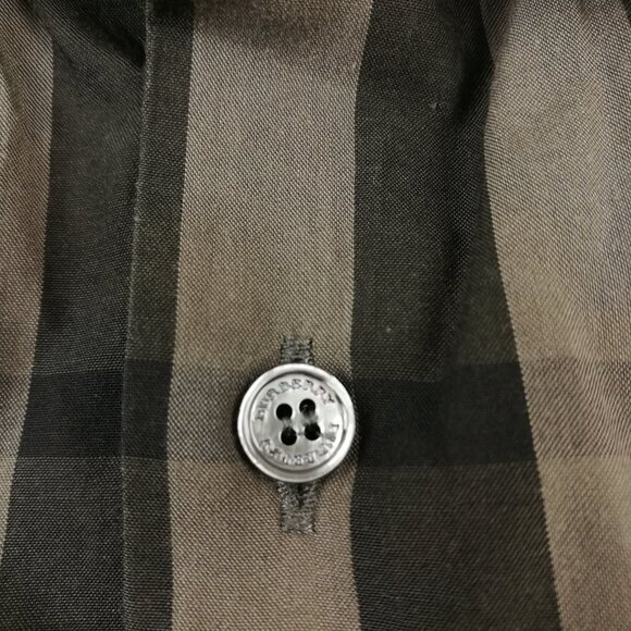 Burberry London Shirt Nova Check Plaid LS Button Up Gray Mens Small Tailored Fit - Picture 3 of 13